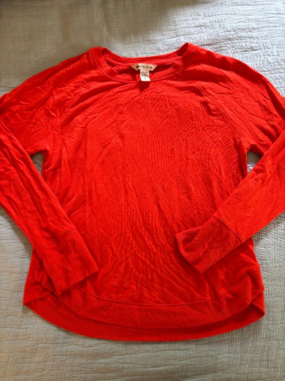 Super soft reddish orange Athleta long sleeve tee